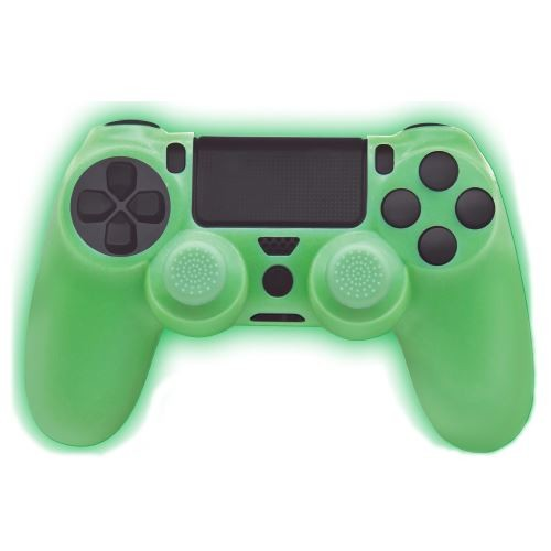 Funda - FR-TEC Glow In The Dark, Funda silicona + Grips, Para PS4, Verde