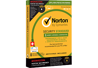 Norton Security Standard mit Norton WiFi Privacy - Multiplattform - Deutsch, Französisch, Italienisch