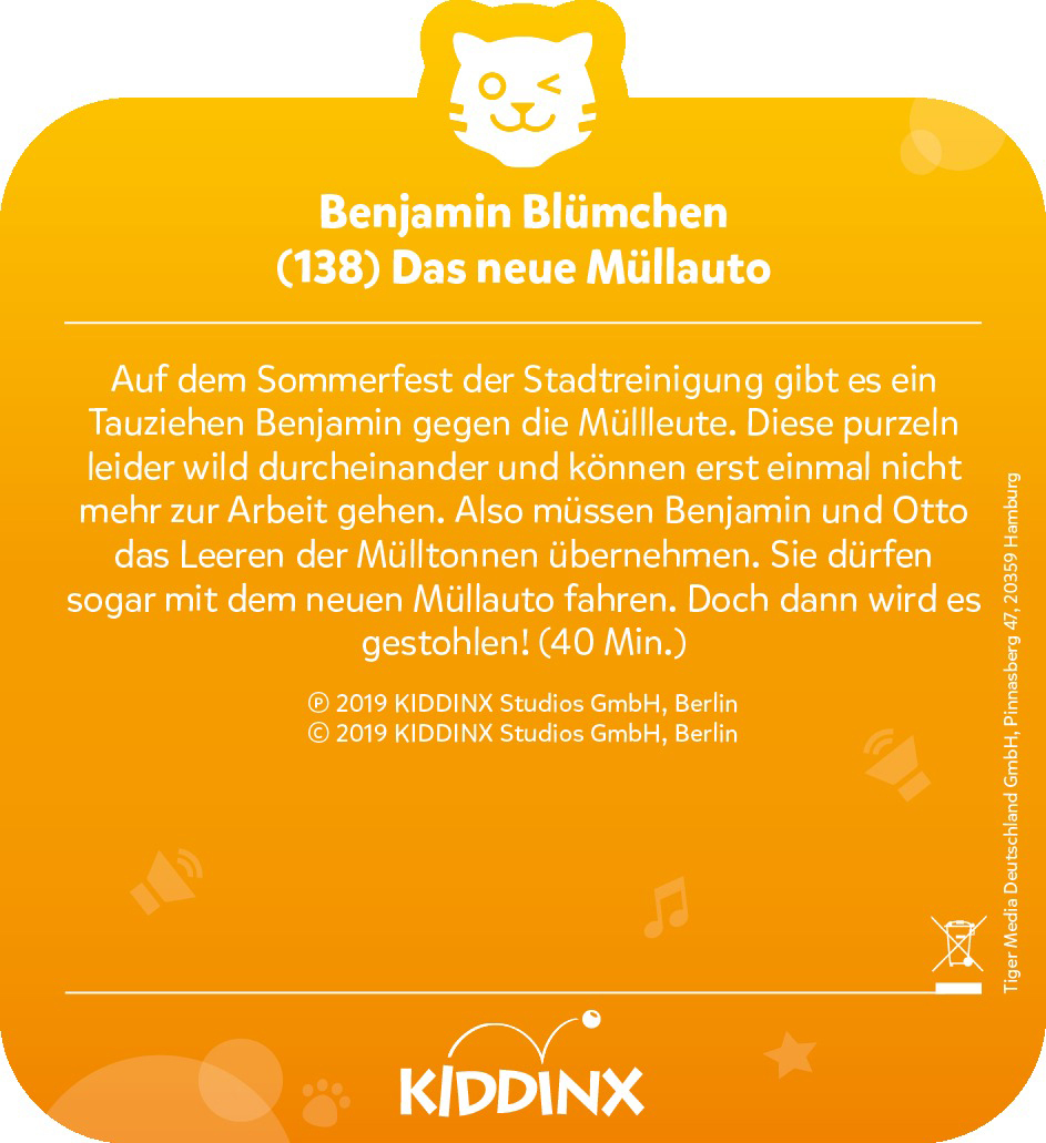 Orangefarbene Karte mit deutschem Text und Cartoon. Zeigt eine Zeichentrickfigur und Text.