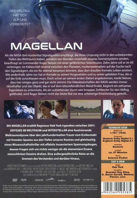 Die Rückseite einer DVD-Hülle mit Text und Bildern über einen Film.