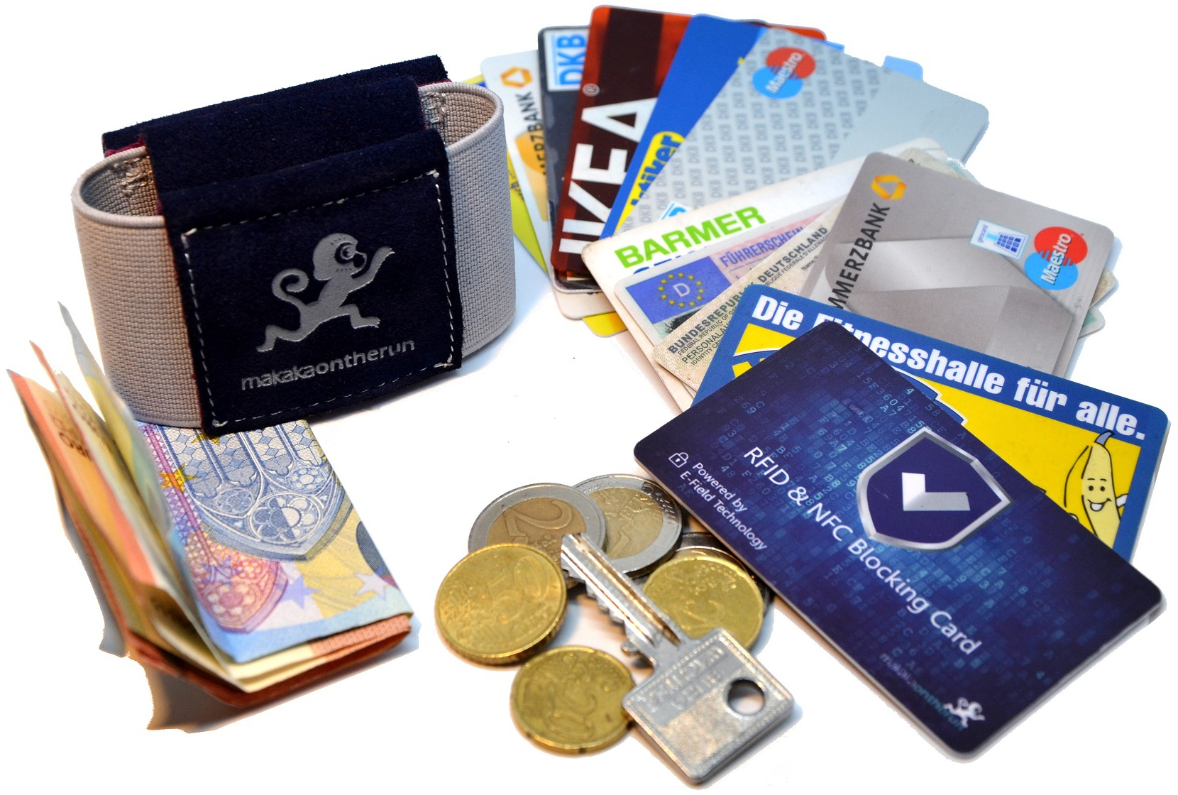Wallet Slim MAKAKAONTHERUN Blau/Grau Triple