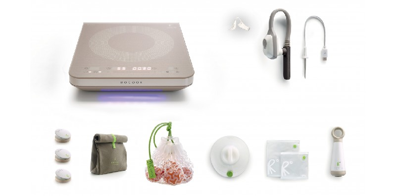 Kit Placa portátil - Cata Rocook Starter Kit GR, Inducción, Control temperatura y tiempo, Gris + Accesorios