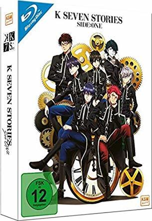 K Seven Stories: Side:One Blu-ray-Cover mit Anime-Charakteren.