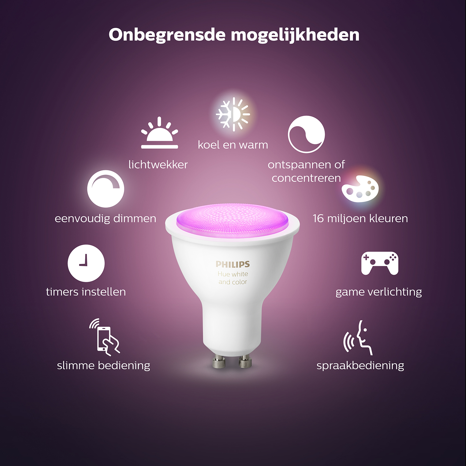 PHILIPS HUE Starterkit - wit en gekleurd licht - GU10