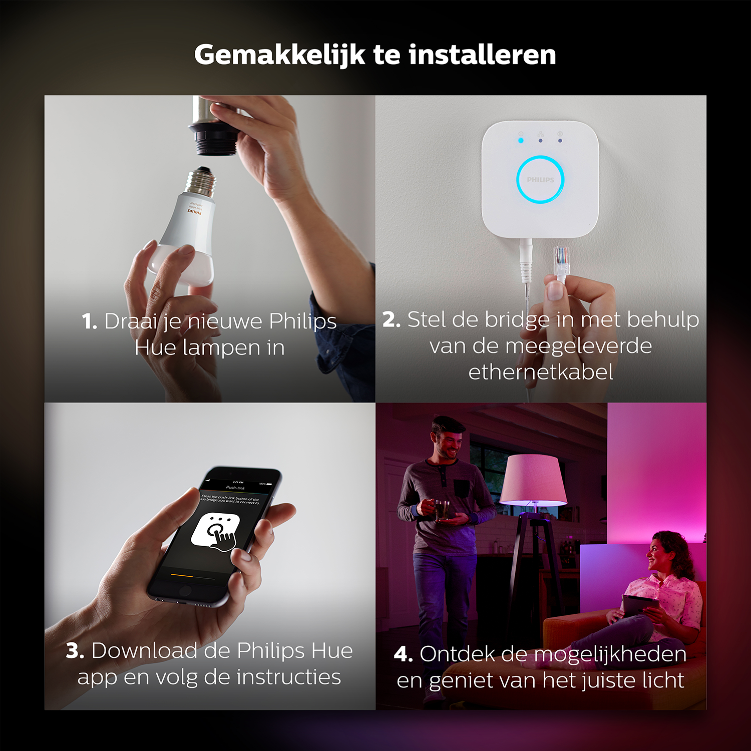PHILIPS HUE Starterkit - wit en gekleurd licht - GU10