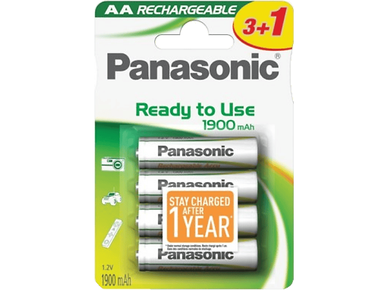 PANASONIC BATTERY Herlaadbare AA-batterijen Evolta 1900 mAh 4-Pack (HHR-P6 EVOLTA/3+1)