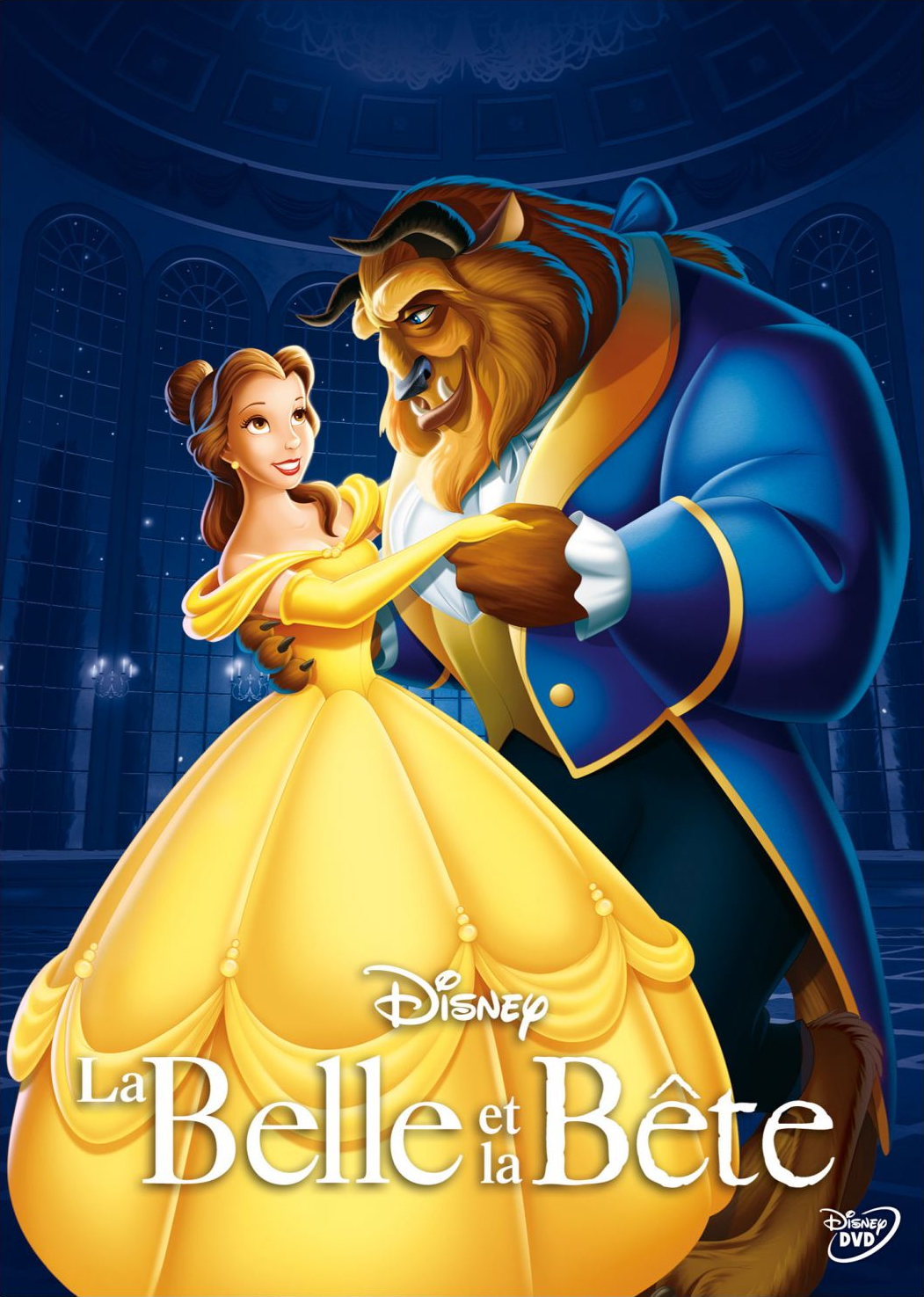 DVD-hoes van Disney's 'Belle en het Beest'. Belle en het Beest dansen.