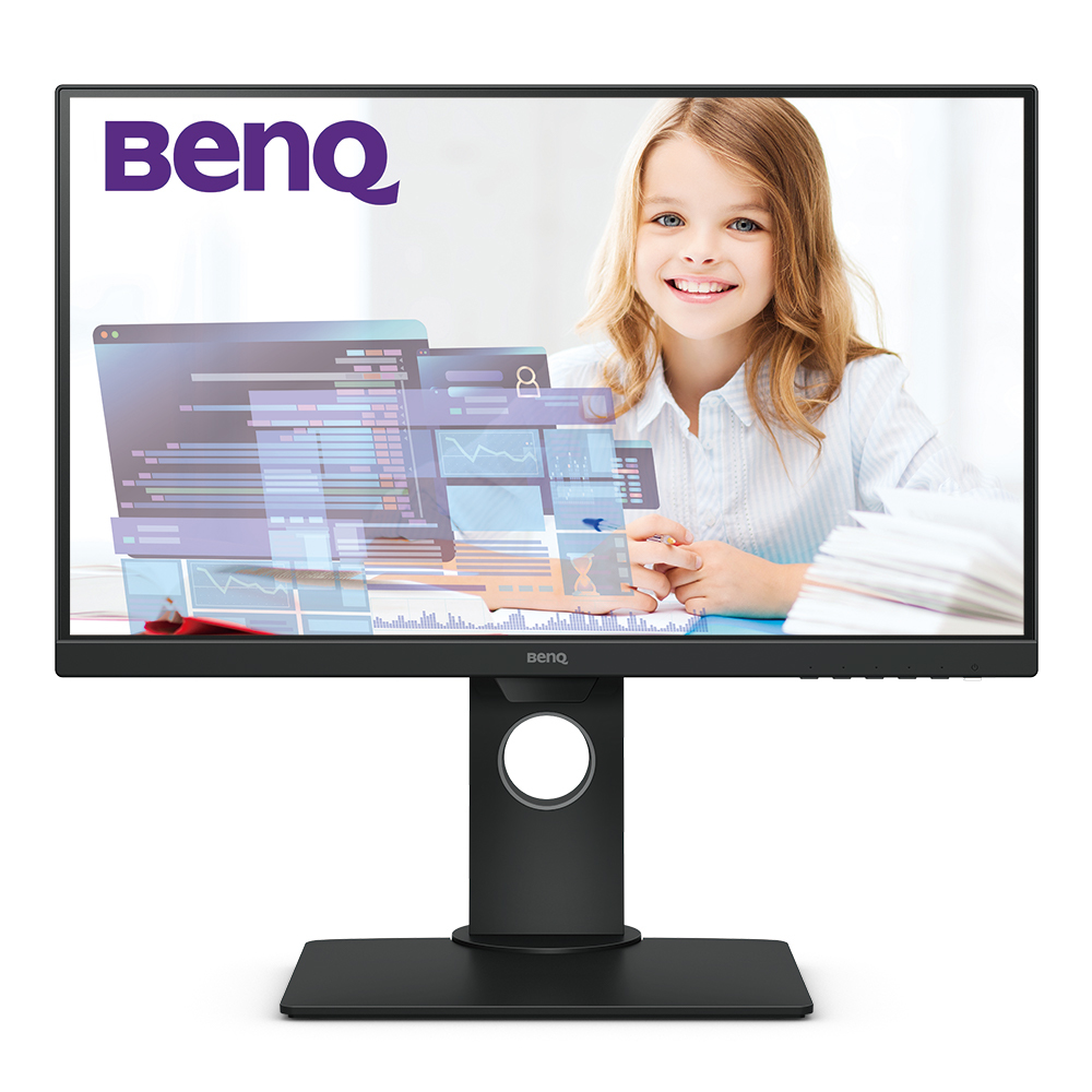 El monitor BenQ muestra a una niña sonriendo trabajando en un programa de computadora.