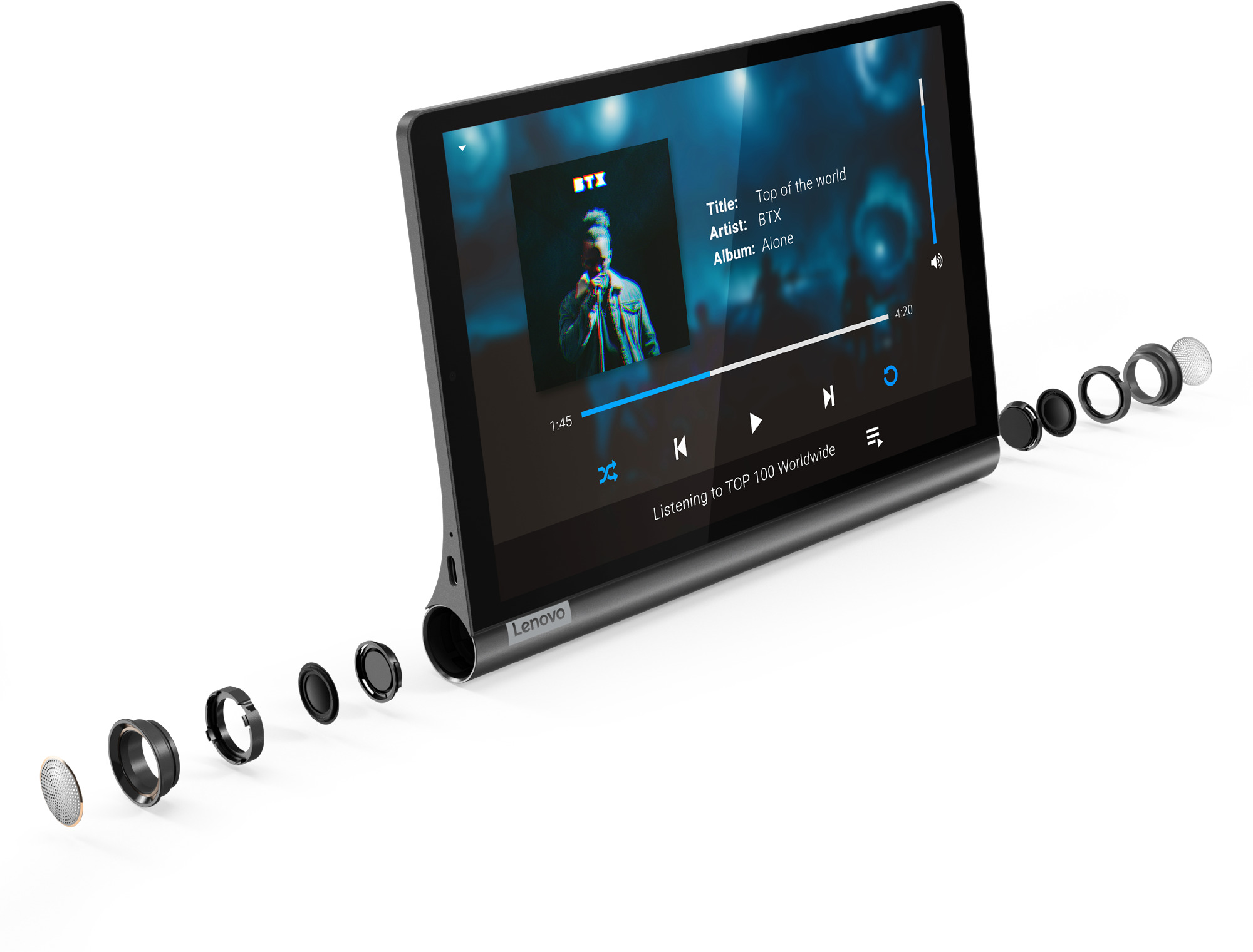LENOVO Yoga Smart Tab, Tablet, 64 GB, 10,1 Zoll, Schwarz