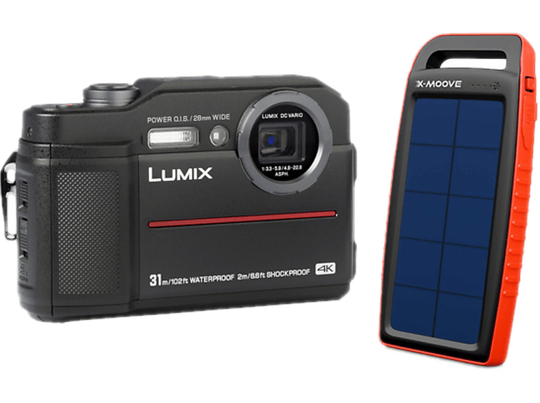 PANASONIC Compact camera DC-FT7 Black + Powerbank Solargo Pocket 10 000 mAh (DC-FT7K PB PACKB)