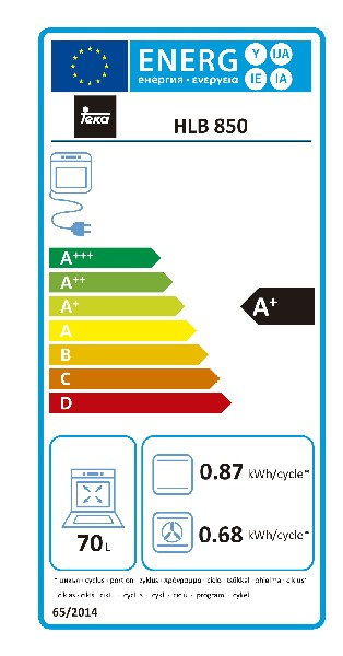 Horno - Teka HLB 850, Multifunción, Hydroclean, 2000 W, 60 cm, A+, Negro
