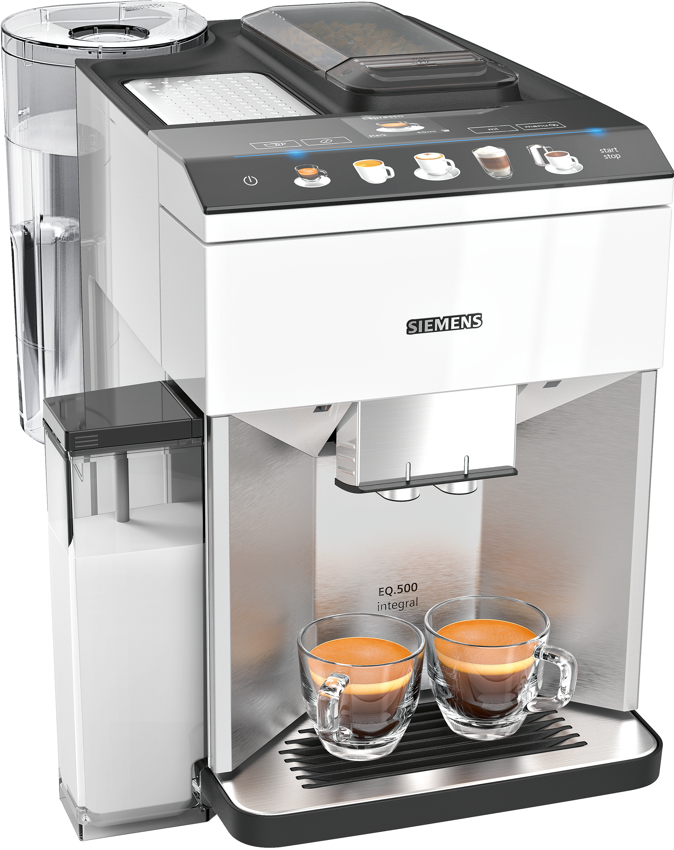 SIEMENS TQ507D02 EQ.500 integral Kaffeevollautomat Edelstahl/Weiß