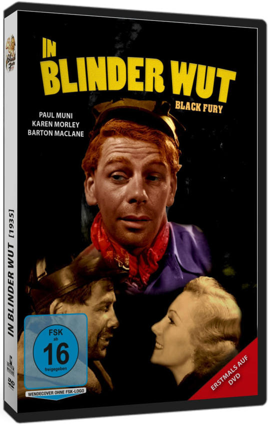 DVD-Cover. Ein Mann mit roten Haaren im Zentrum, Titel 'In Blinder Wut'. Gesichter anderer Schauspieler darunter. Deutsche Altersfreigabe.