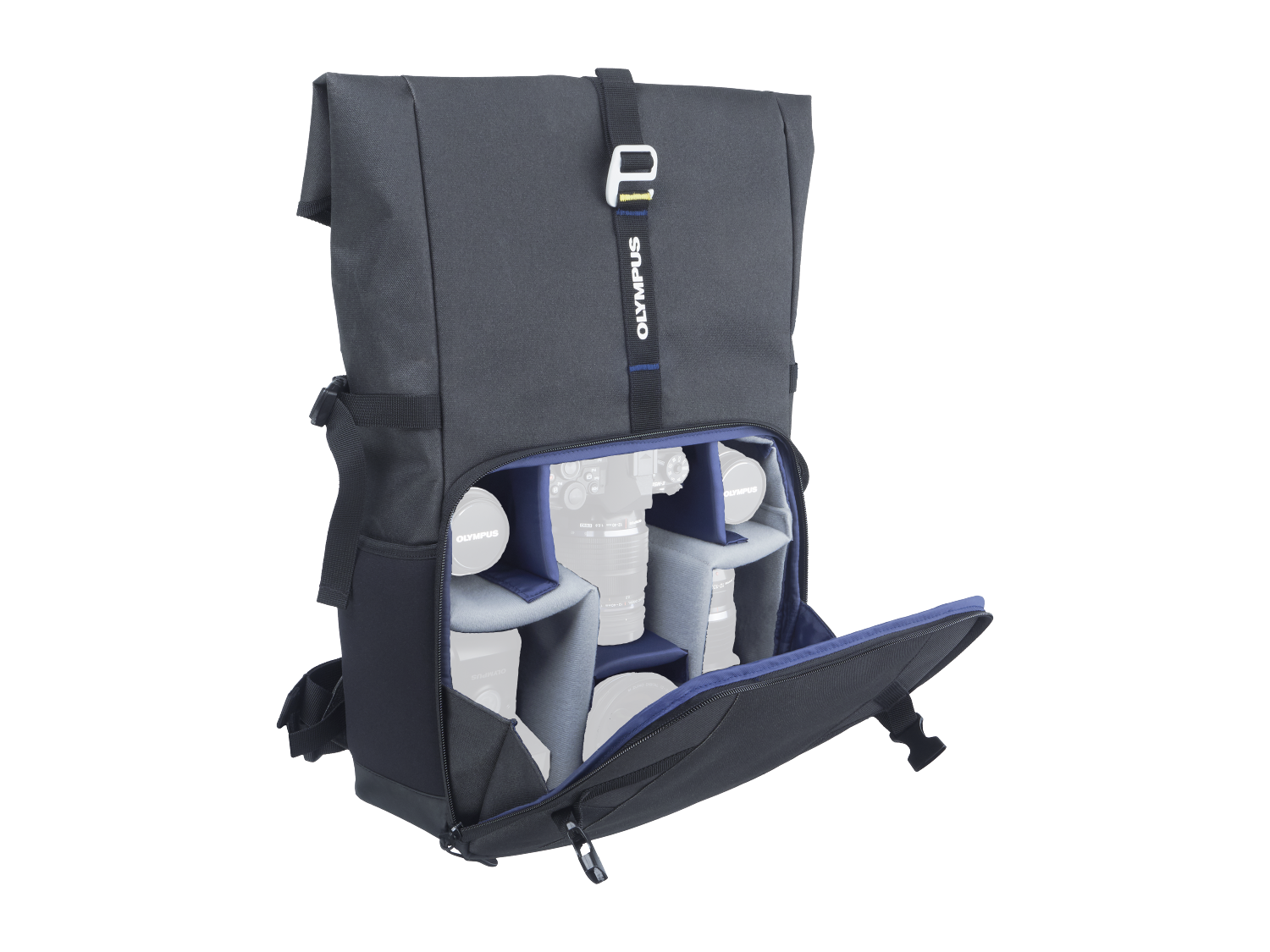 OLYMPUS Kamerarucksack für jeden Tag Kamerarucksack, Grau/Schwarz/Blau