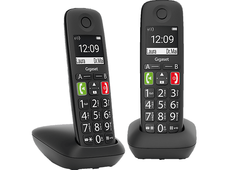 GIGASET E290 DUO Schnurloses Telefon Schwarz in ( kaufen 2) Mobilteile: Schnurloses Telefon | SATURN