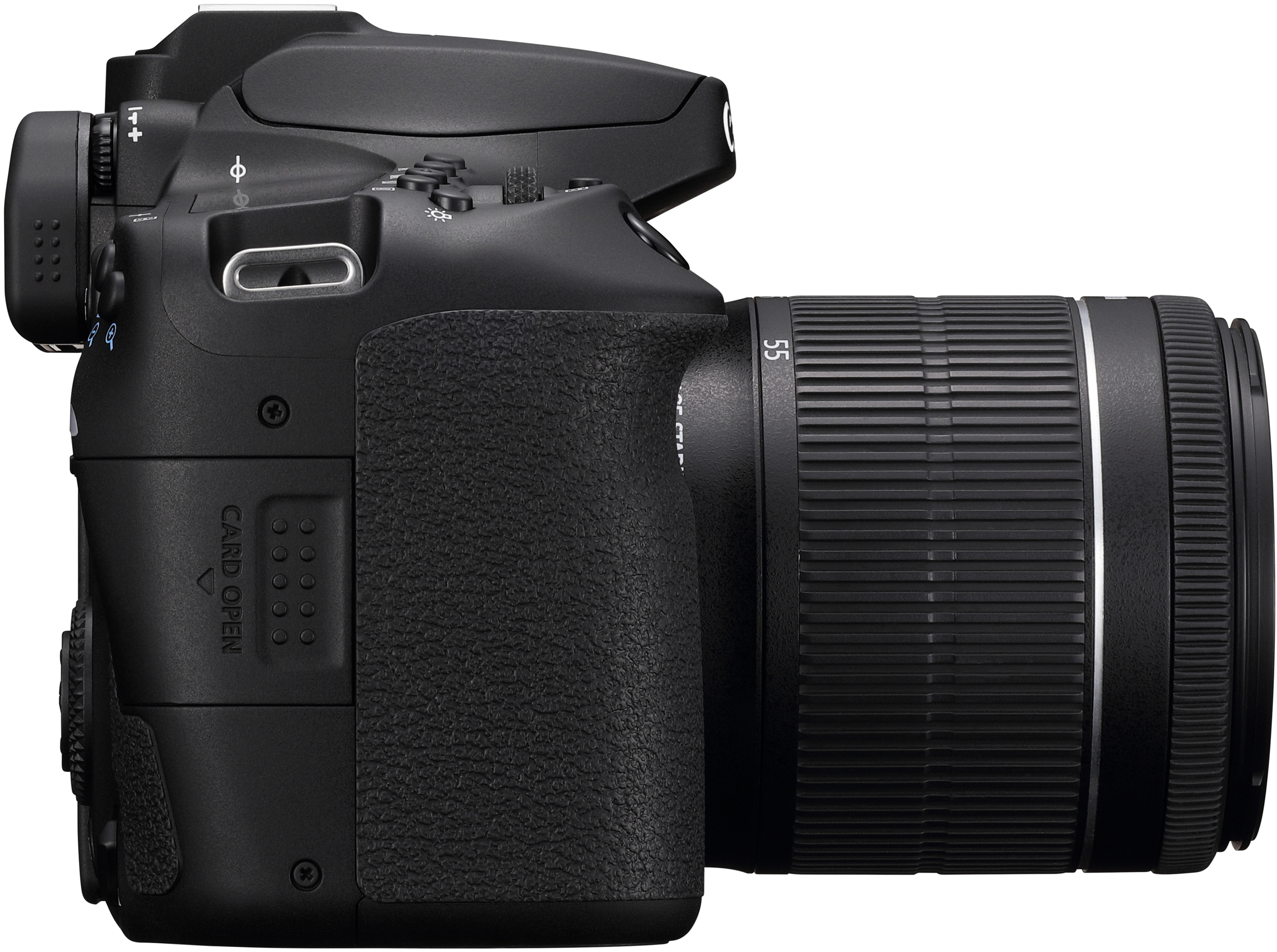 CANON EOS 90D Kit Spiegelreflexkamera, 32,5 Megapixel, 18-55mm Objektiv (EF-S, IS II, STM), Touchscreen Display, WLAN, Schwarz