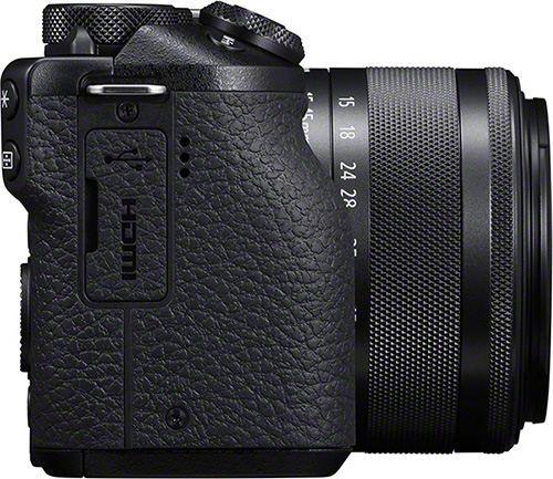 CANON EOS M6 Mark II Body Systemkamera mit Objektiv 15-45 mm, 7,5 cm Display Touchscreen, WLAN
