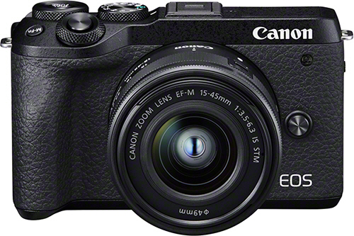 CANON EOS M6 Mark II Body Systemkamera mit Objektiv 15-45 mm, 7,5 cm Display Touchscreen, WLAN