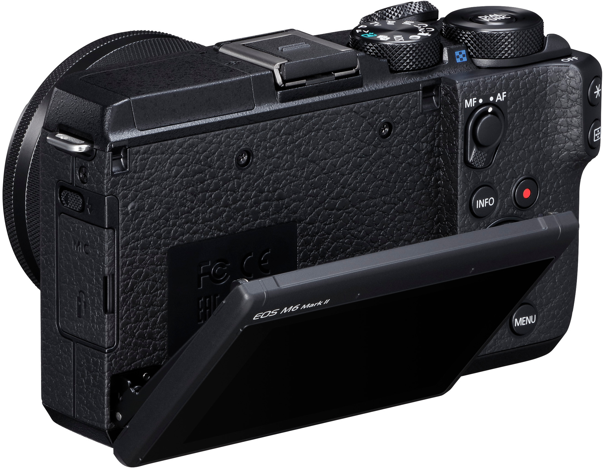 CANON EOS M6 Mark II Body Systemkamera mit Objektiv 15-45 mm, 7,5 cm Display Touchscreen, WLAN