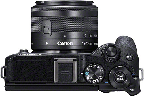 CANON EOS M6 Mark II Body Systemkamera mit Objektiv 15-45 mm, 7,5 cm Display Touchscreen, WLAN