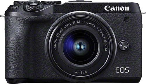 CANON EOS M6 Mark II Body Systemkamera mit Objektiv 15-45 mm, 7,5 cm Display Touchscreen, WLAN
