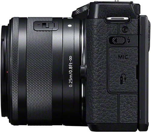 CANON EOS M6 Mark II Body Systemkamera mit Objektiv 15-45 mm, 7,5 cm Display Touchscreen, WLAN