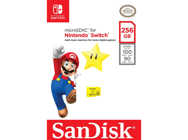 SanDisk - Cartes Mémoire de Nintendo Switch microSDXC UHS-I 256Go - Produit  sous licence Nintendo