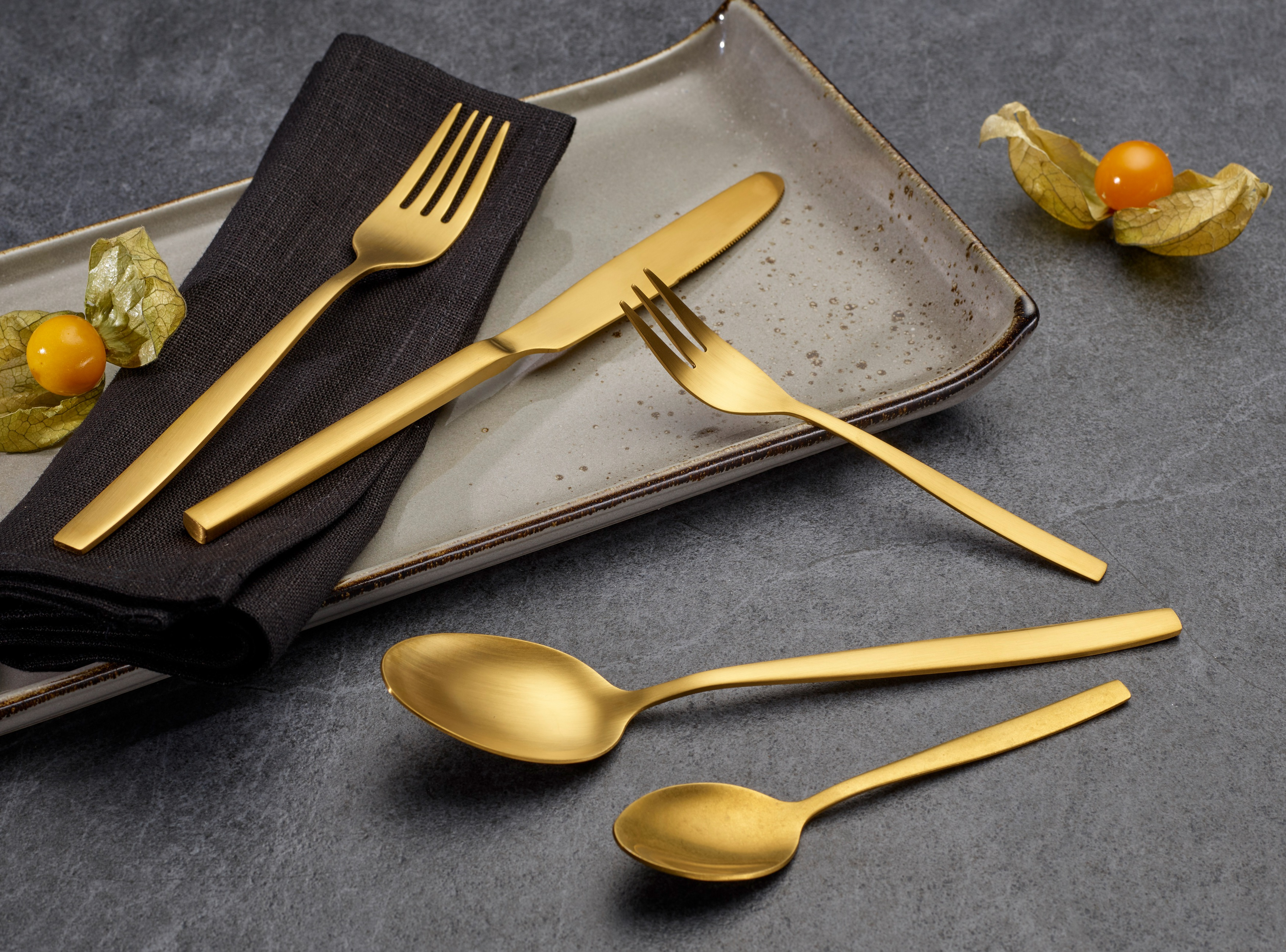 ECHTWERK EW-BS-3075G Positano Gold Edition 30-tlg. Besteck-Set Gold