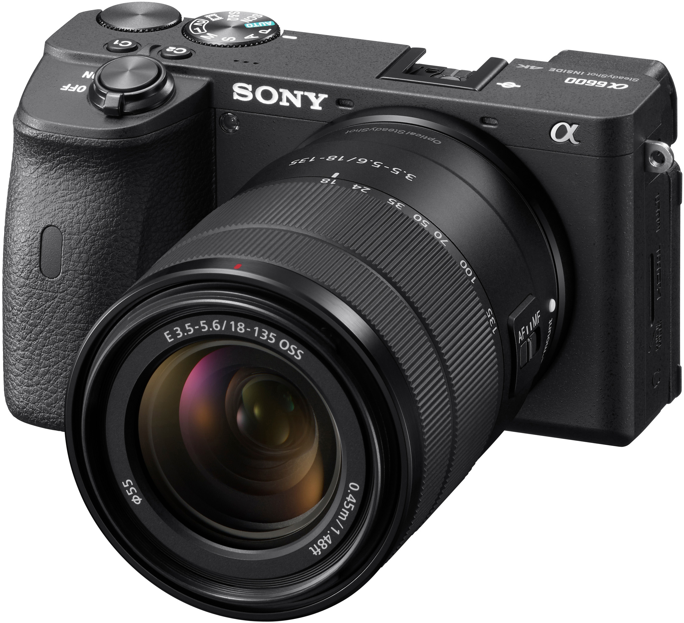 6600 SONY mit Alpha 7,6 cm Kit mm, Touchscreen, Systemkamera WLAN Objektiv Display (ILCE-6600M) 18-135