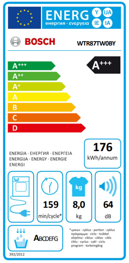 BOSCH WTR87TW0BY Serie6 Hőszivattyús szárítógép