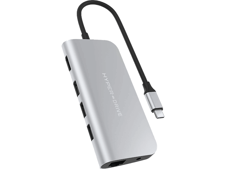 HYPER Power 9-in-1 USB-C Hub Silver (HD-30FSILVER)