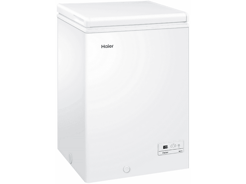 Congelador horizontal - Haier HCE103R, 103L, Control Electrónico, Super Freezer, Interior Aluminio, A+, Blanco
