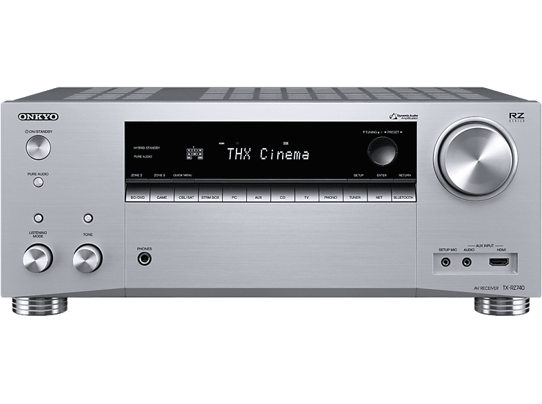 ONKYO A/V-versterker 9.2 Kanalen MusicCast Dolby Atmos Vision  Zilver (TX-RZ740-S)