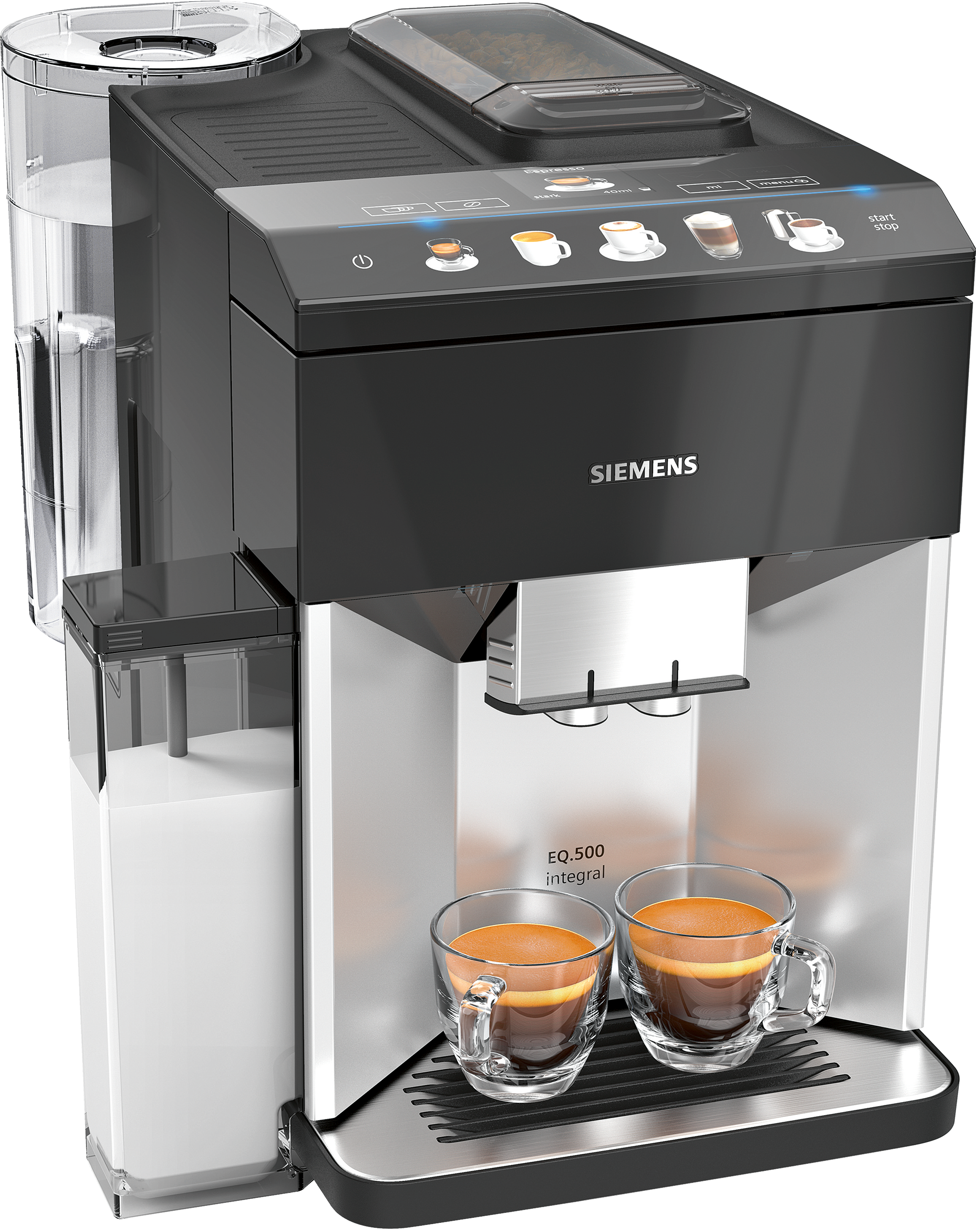 SIEMENS TQ503D01 EQ.500 Integral Kaffeevollautomat Silber/Schwarz