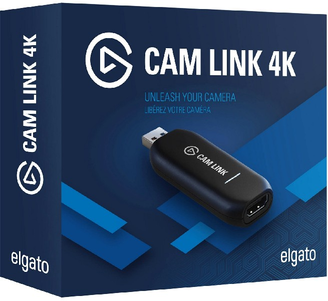 Elgato Cam Link 4k capturadora hdmi compacta para streaming externa y fotos deportiva webcam 1080p60 4k30 oficina juegos obs zoom teams pcmac 10gam9901 usb negro