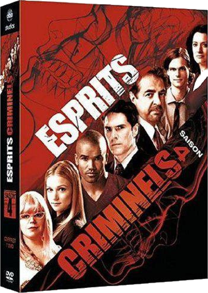 DVD-hoes van Criminal Minds, seizoen 4, met portretten van de cast en rode achtergrond.