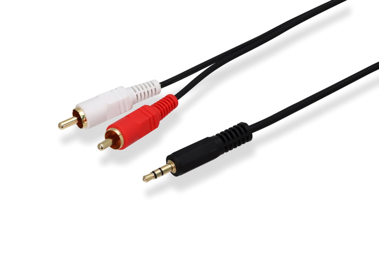 3.0M 3.5mm AUX 2RCA Dönüştürücü Kablo Siyah