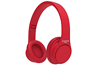 Auriculares inalámbricos - Vieta Pro Wave, De diadema, Bluetooth, Hasta 12 horas, Micrófono, Rojo