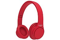 Auriculares inalámbricos - Vieta Pro Wave, De diadema, Bluetooth, Hasta 12 horas, Micrófono, Rojo