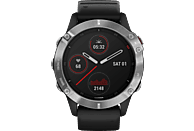 GARMIN Fenix 6 Silver Smartwatch Metall Silikon, 125-208 mm, Schwarz/Silber