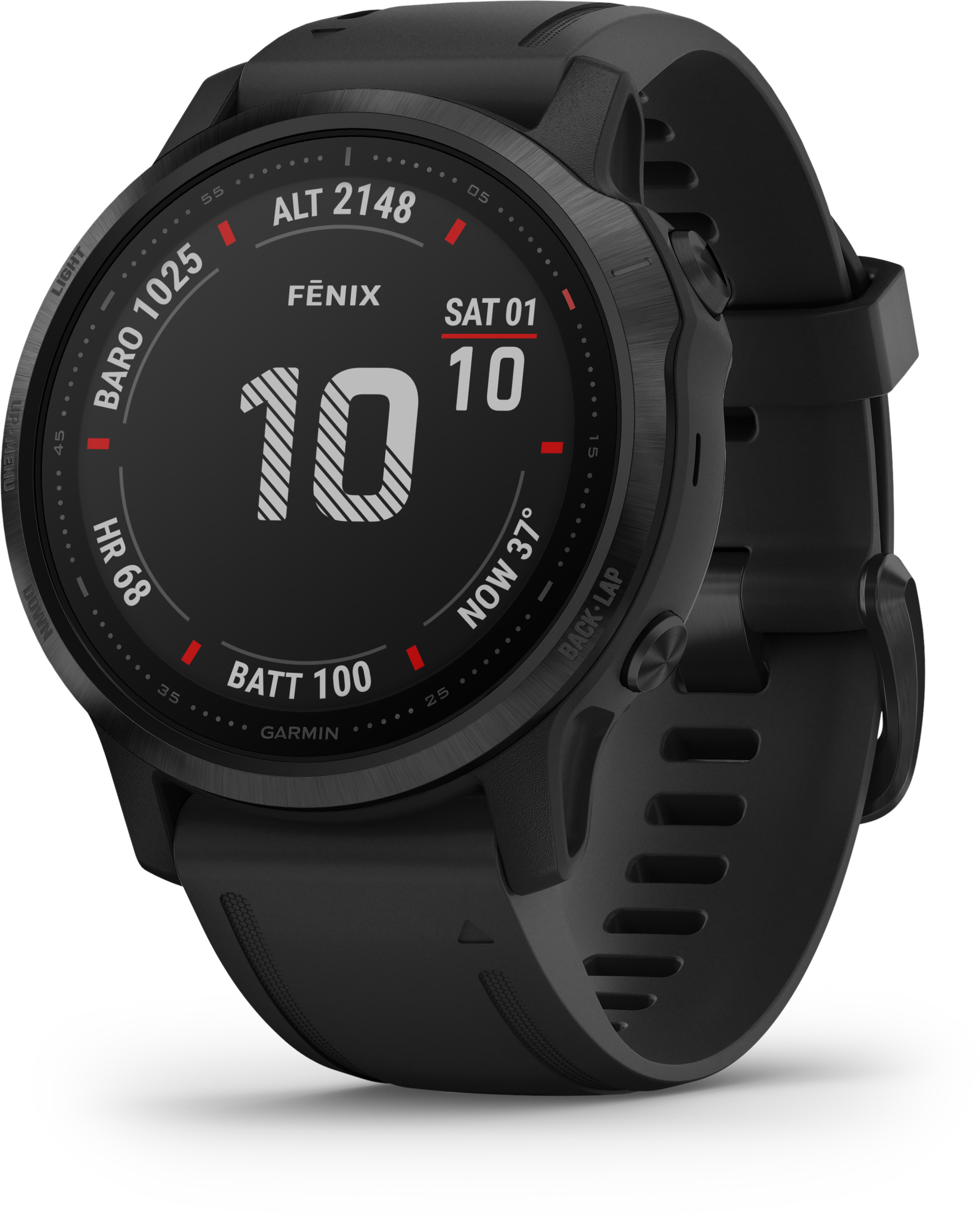 GARMIN Fenix 6s Pro Smartwatch Metall Silikon, 108-182 mm, Schwarz