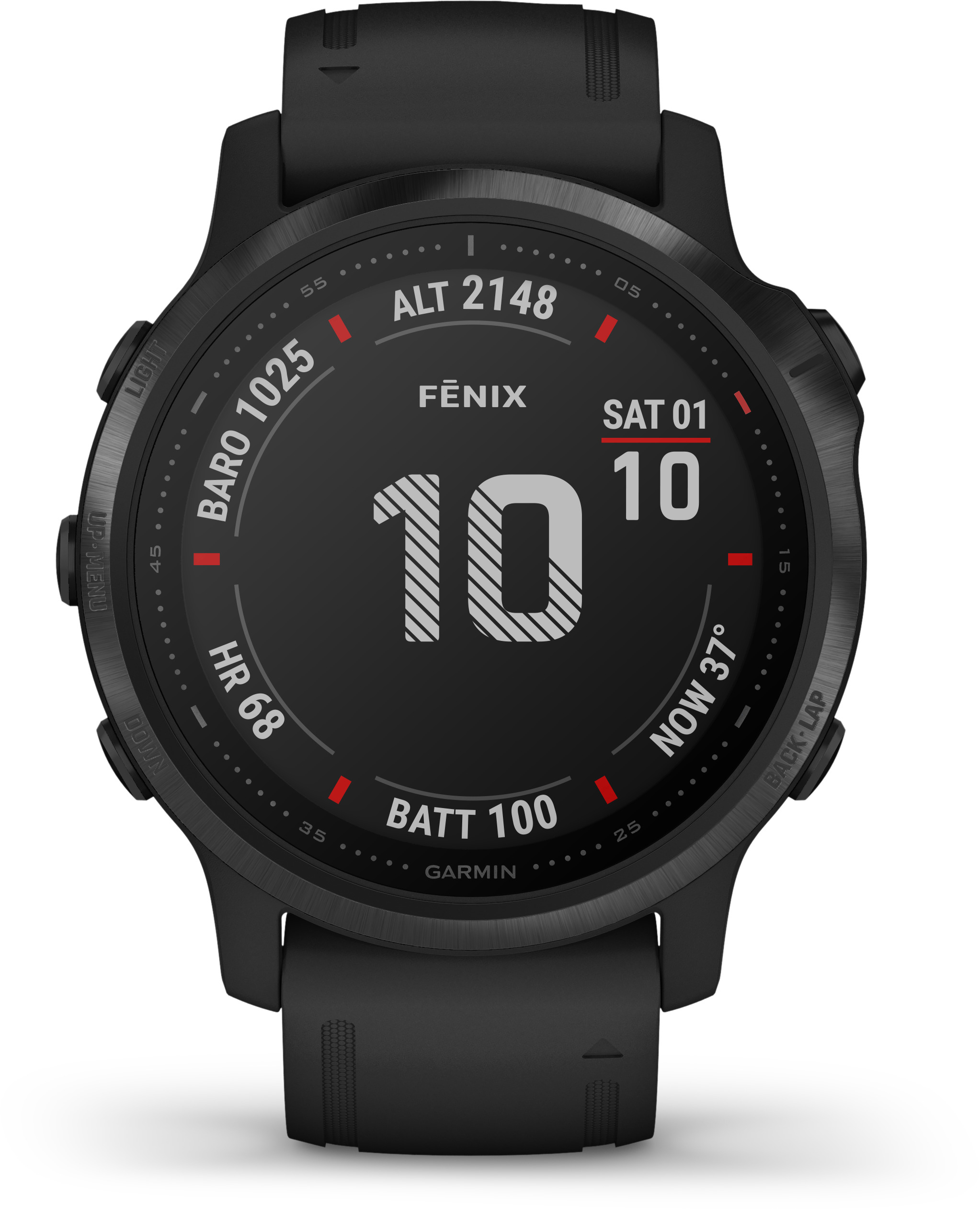 GARMIN Fenix 6s Pro Smartwatch Metall Silikon, 108-182 mm, Schwarz