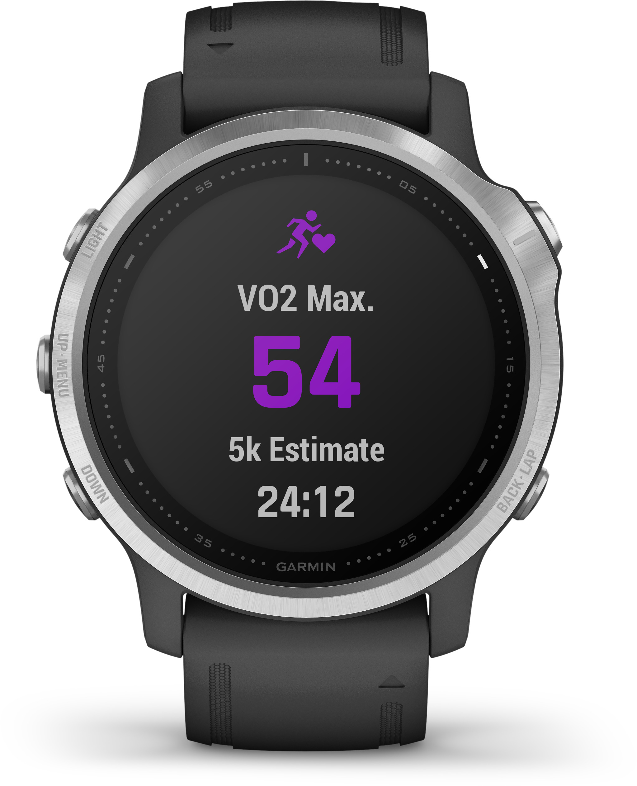 GARMIN Fenix 6s Silver Smartwatch Polymer mit Metallgehäuse Silikon, 108-182 mm, Schwarz/Silder