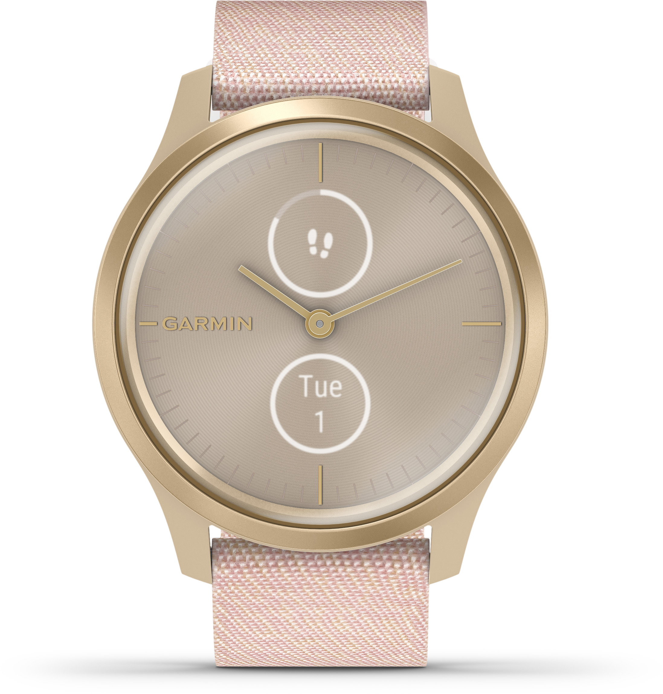 GARMIN Vivomove Style Smartwatch Aluminium Nylon, k.A., Weißgold/Rosa GARMIN Vivomove Style Smartwatch Aluminium Nylon, k.A., Weißgold/Rosa