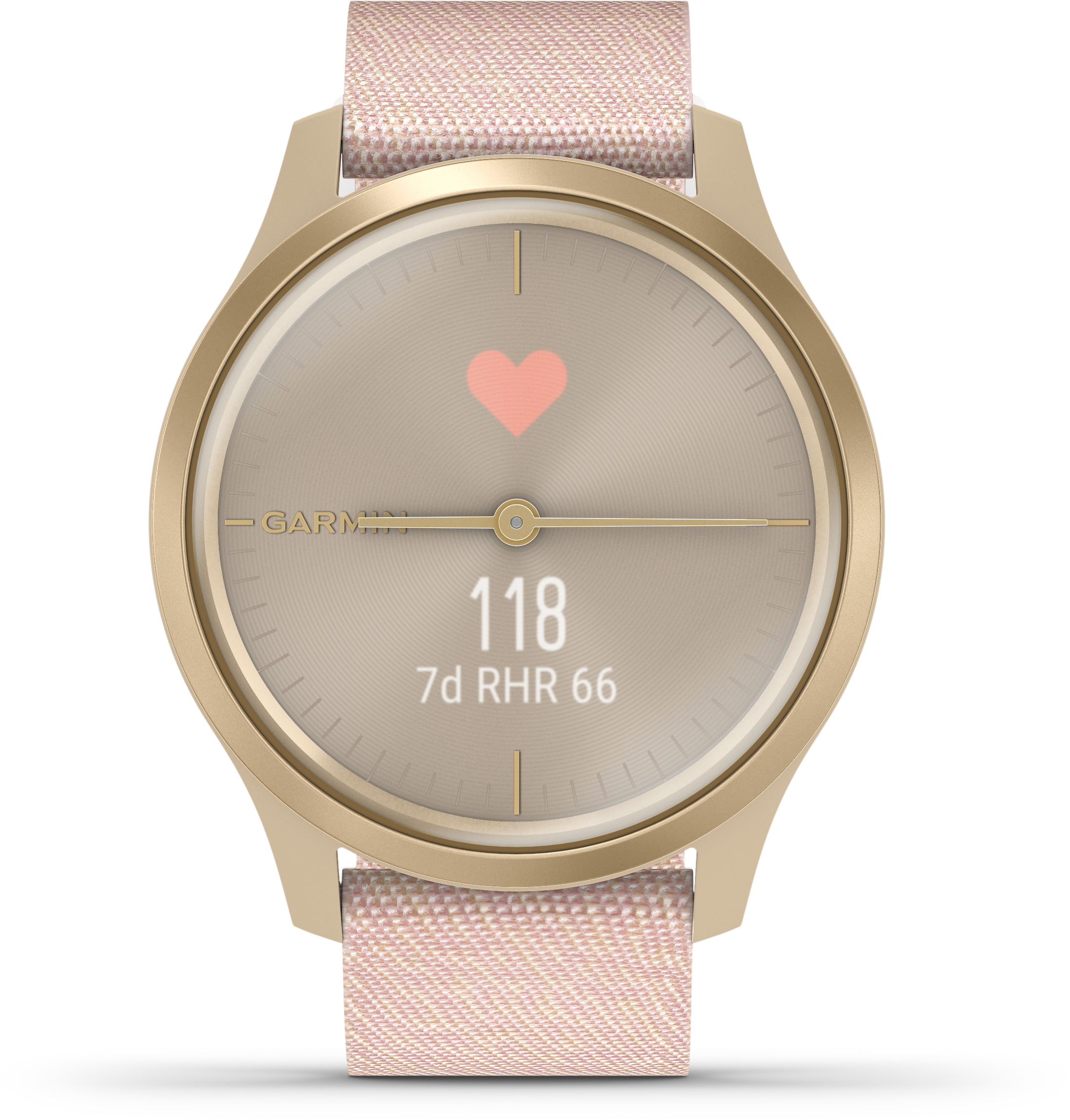 GARMIN Vivomove Style Smartwatch Aluminium Nylon, k.A., Weißgold/Rosa