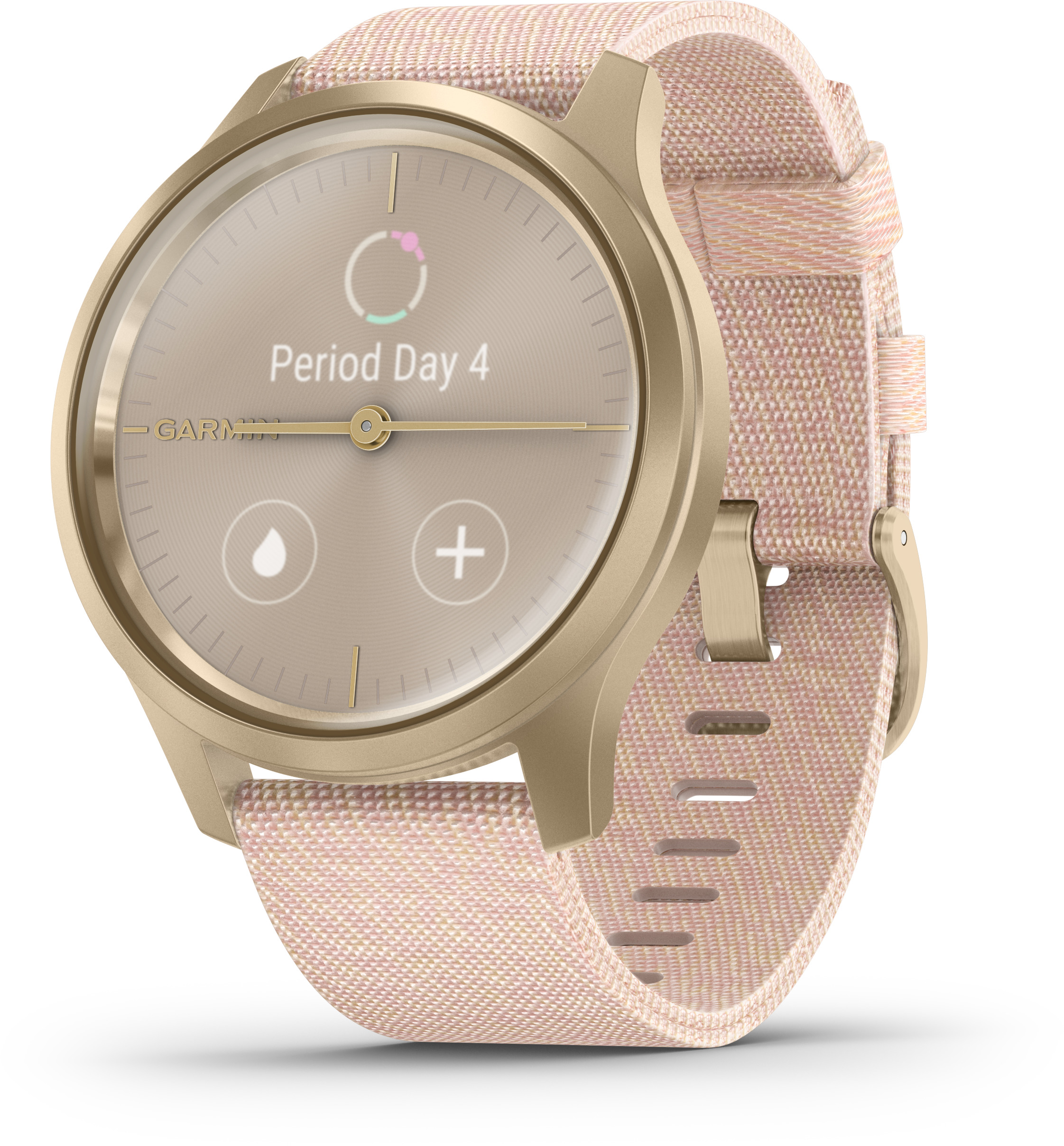 GARMIN Vivomove Style Smartwatch Aluminium Nylon, k.A., Weißgold/Rosa
