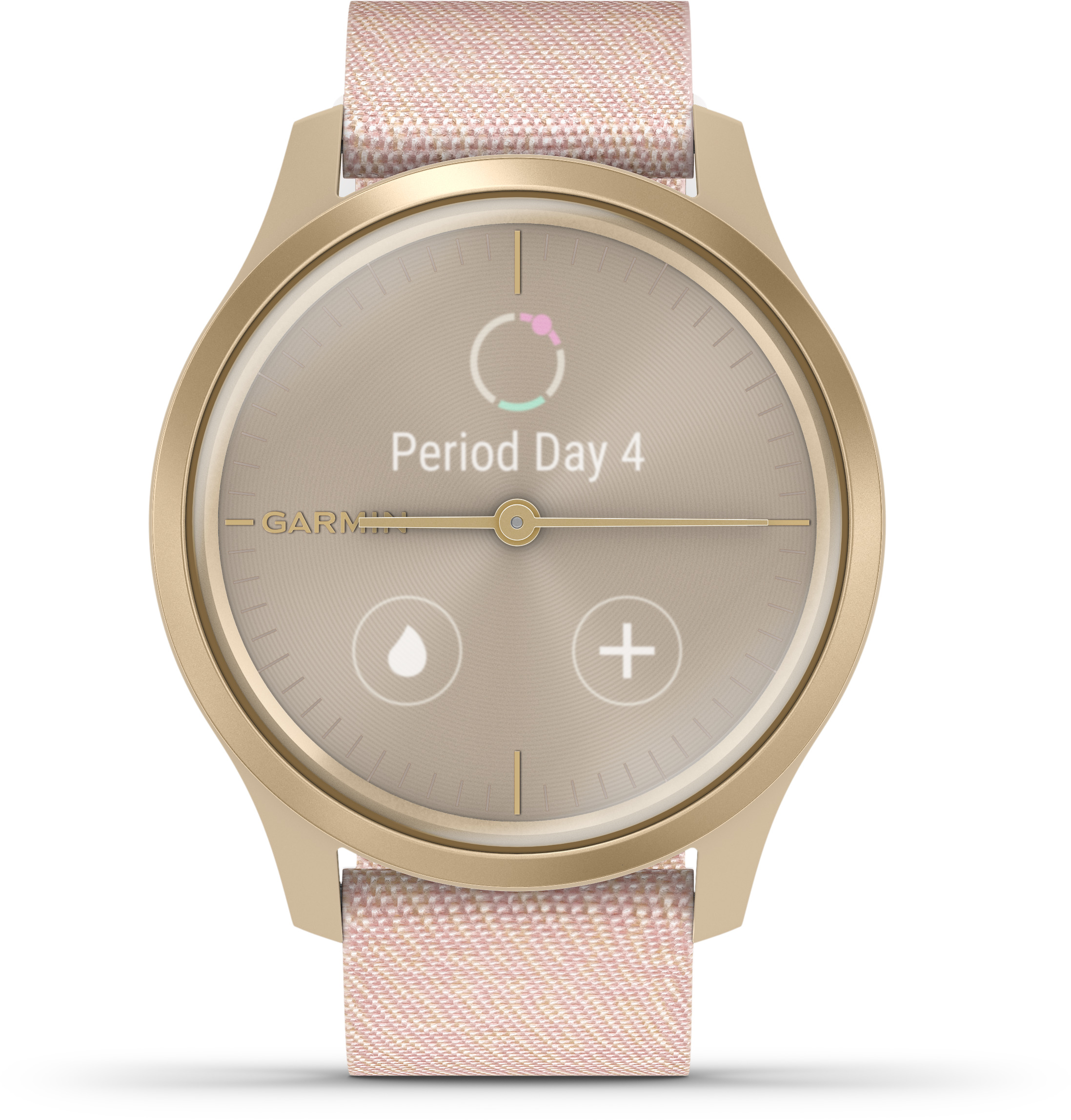 GARMIN Vivomove Style Smartwatch Aluminium Nylon, k.A., Weißgold/Rosa