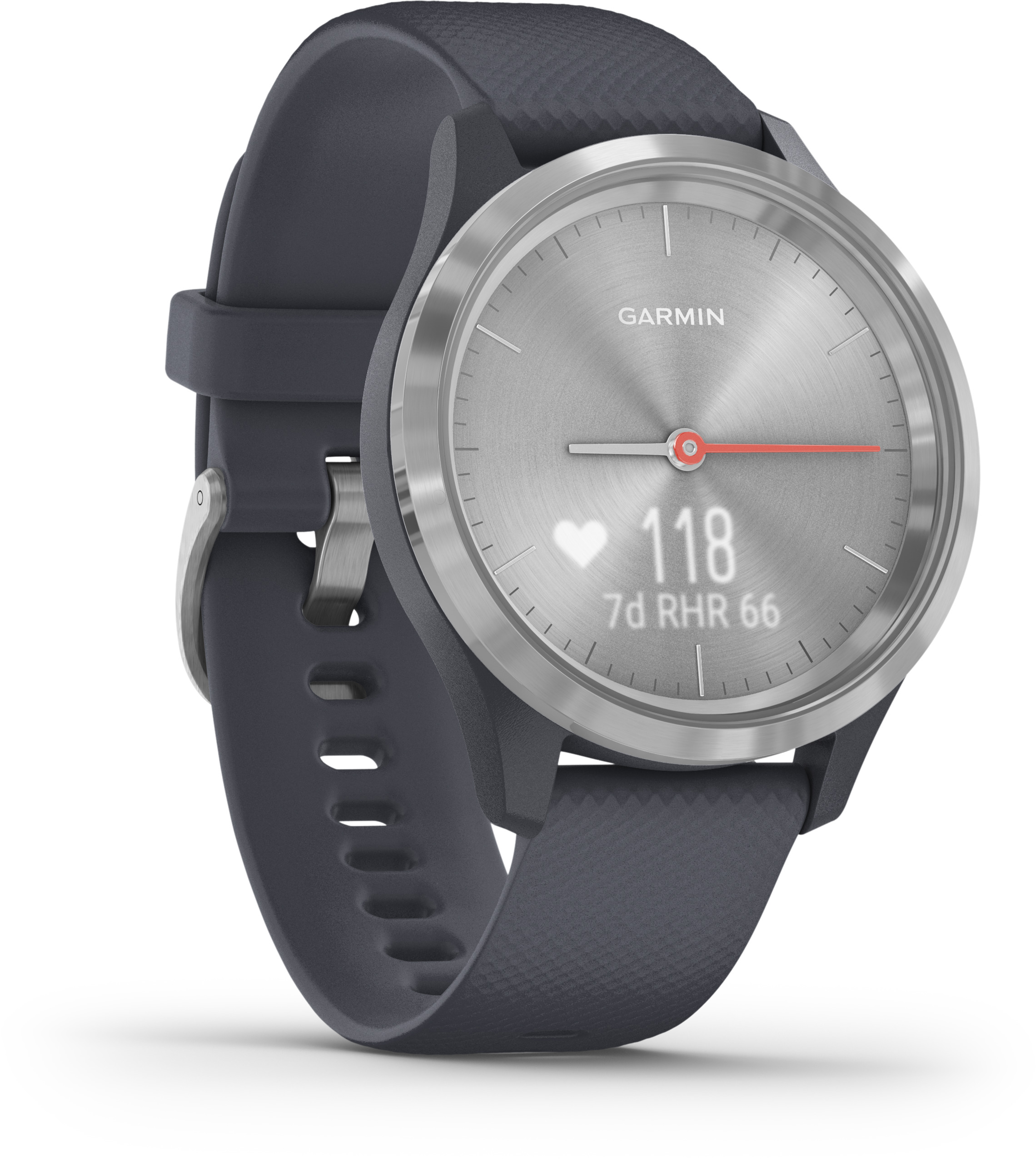 GARMIN Hybrid Smartwatch Vivomove 3s mit analogen Zeigern, silber/granitblau (010-02238-00)