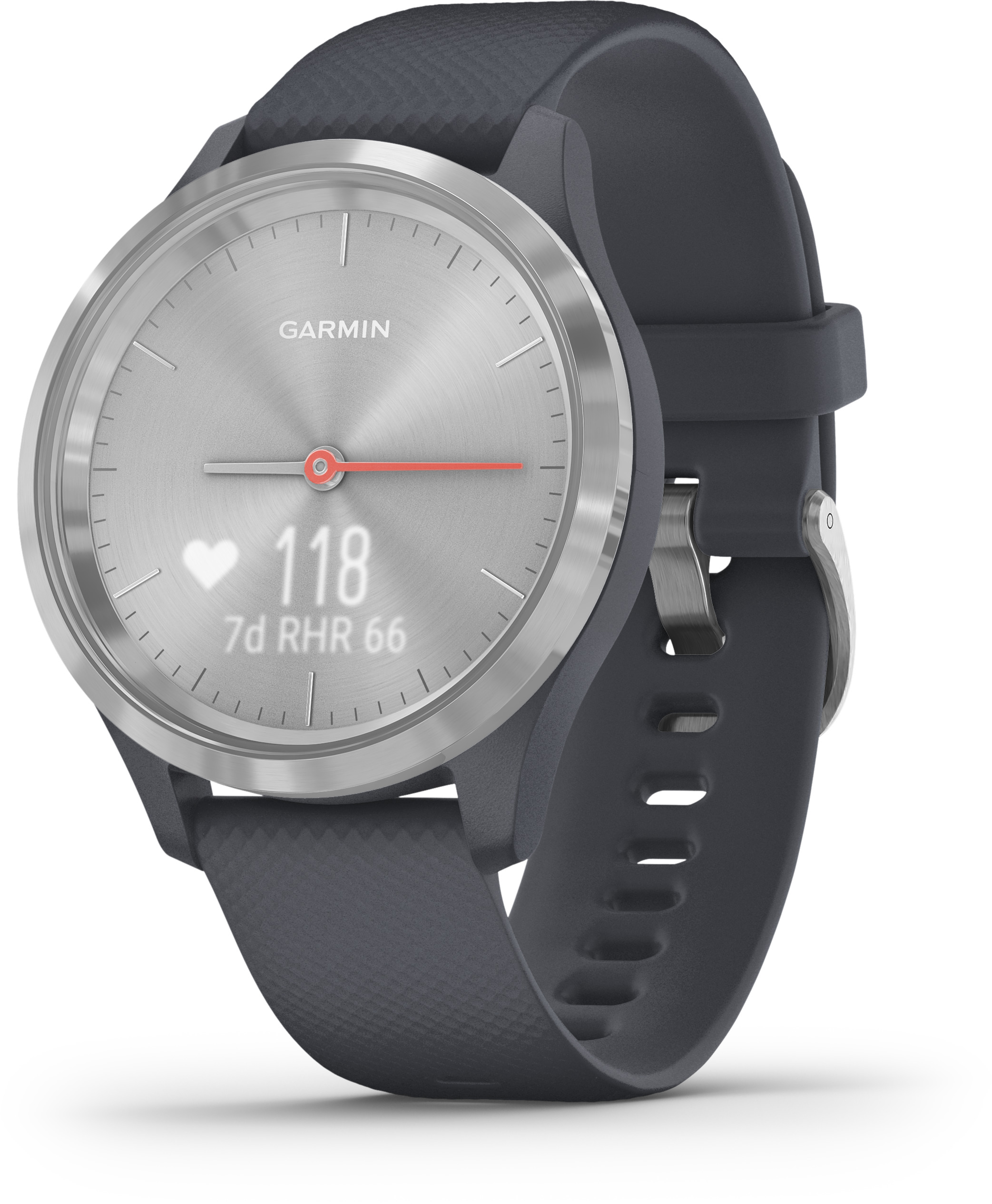 GARMIN Hybrid Smartwatch Vivomove 3s mit analogen Zeigern, silber/granitblau (010-02238-00)