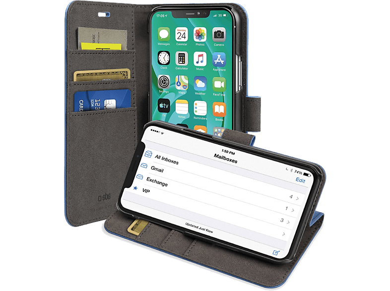 SBS Flip cover Wallet Case Stand iPhone 11 Pro Blauw (TEBKWALIP6119B)